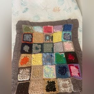 Handmade Granny Blanket Crochet Multicolor